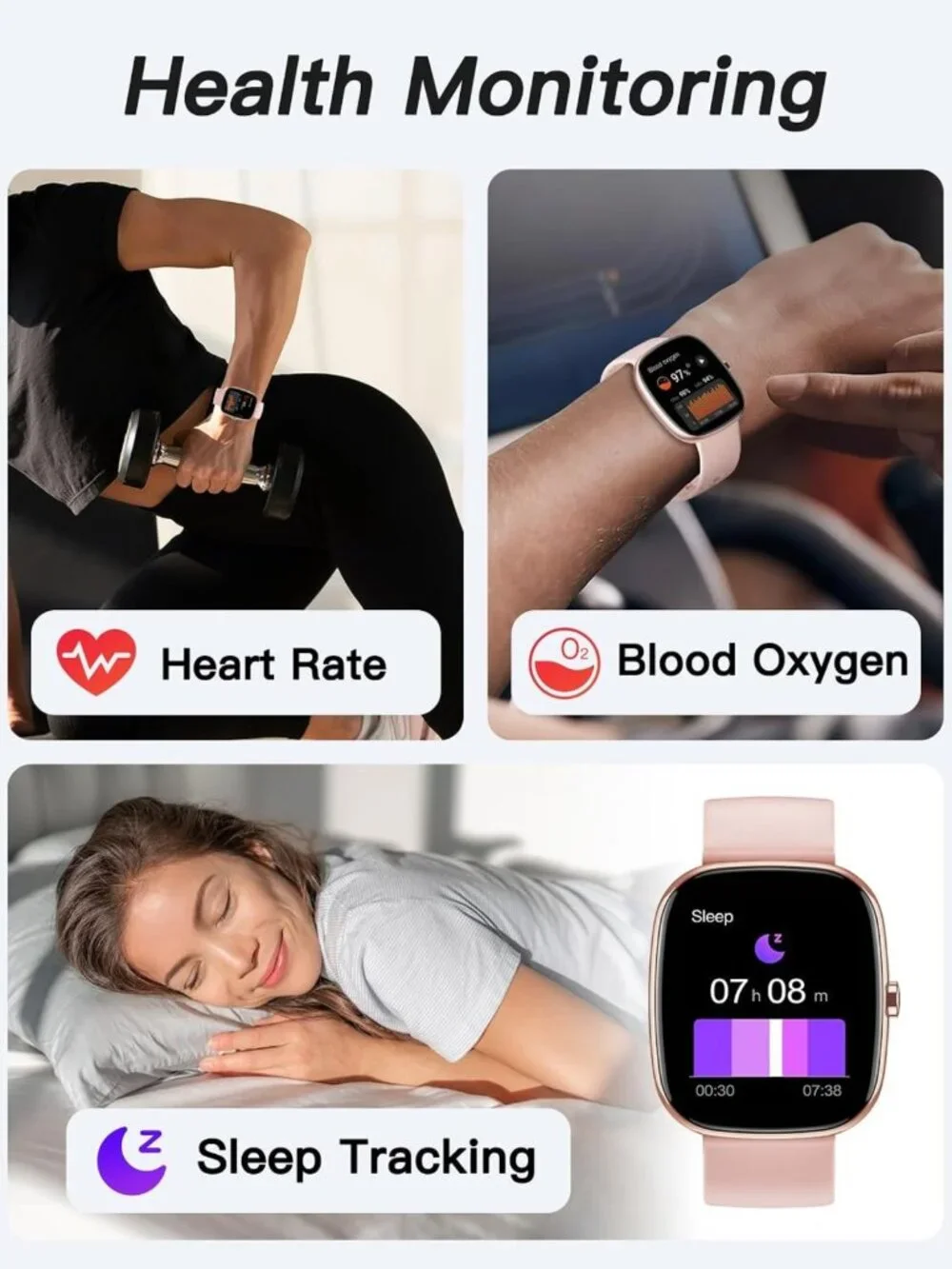 1.8” Fitness Tracker Watch - No Bluetooth/App Needed, Activity Monitor & Step